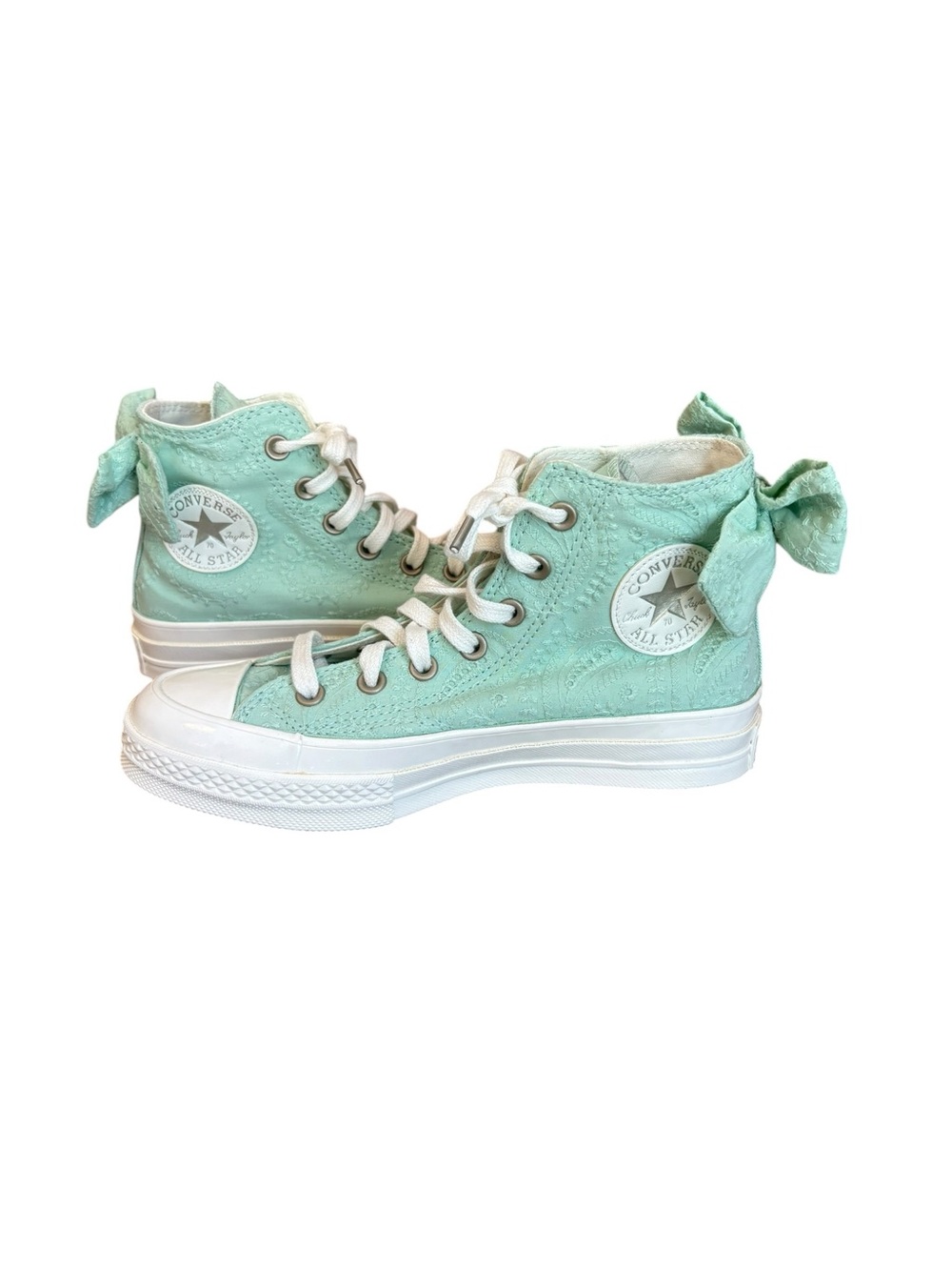 Converse Chuck 70 Bow Green Sticky Aloe Embroidered Floral Women Size 7 NWOB